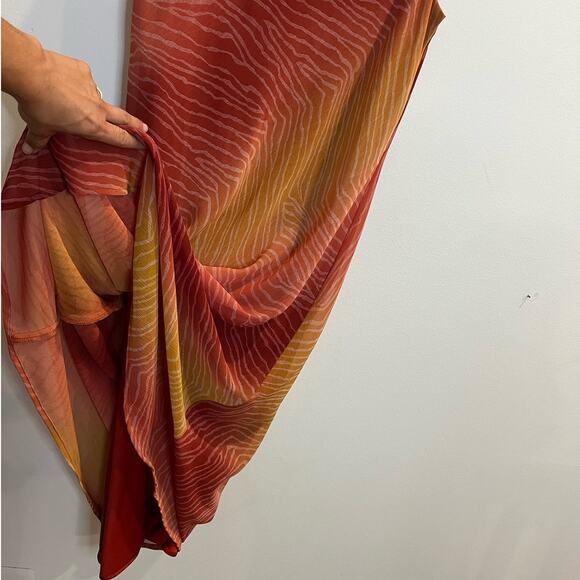 Y2K Abstract Rainbow Print Midi dress Size 14 Phoebe Ombre Artsy Fairy - Picture 4 of 5